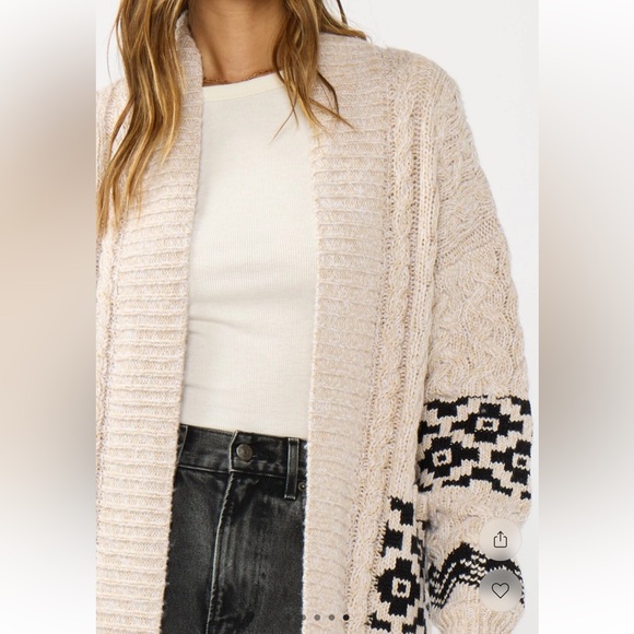 Out West Boho Western Cardigan Cable Knit Tribal Neutral - NWT -Large - Picture 4 of 4